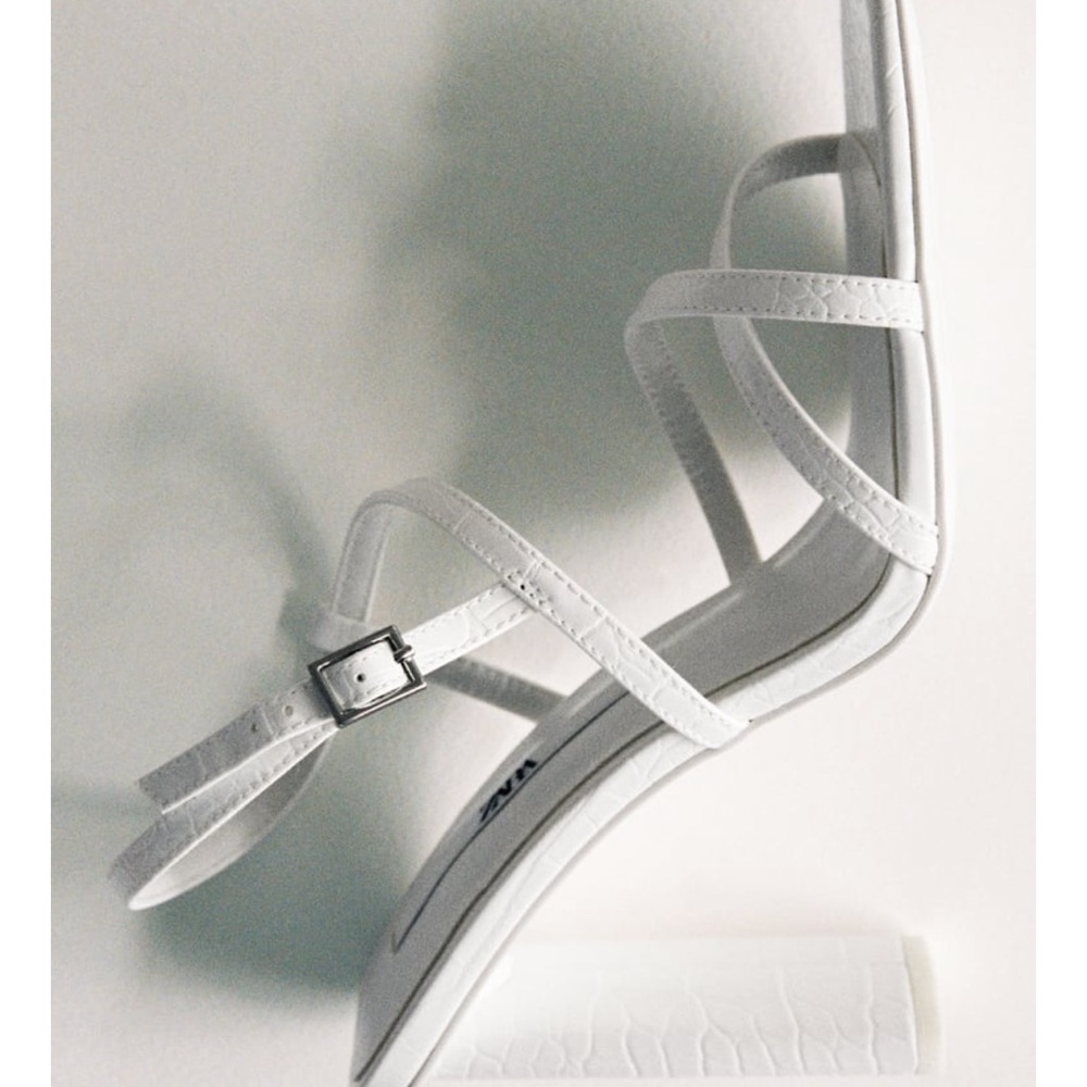 ZARA Animal Print High Heeled Strappy Sandals